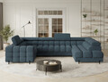 Coltar extensibil dreapta 3 locuri ELTAP, RT-40JAF, Fectory, 346x205x93 cm, lemn/poliester, albastru