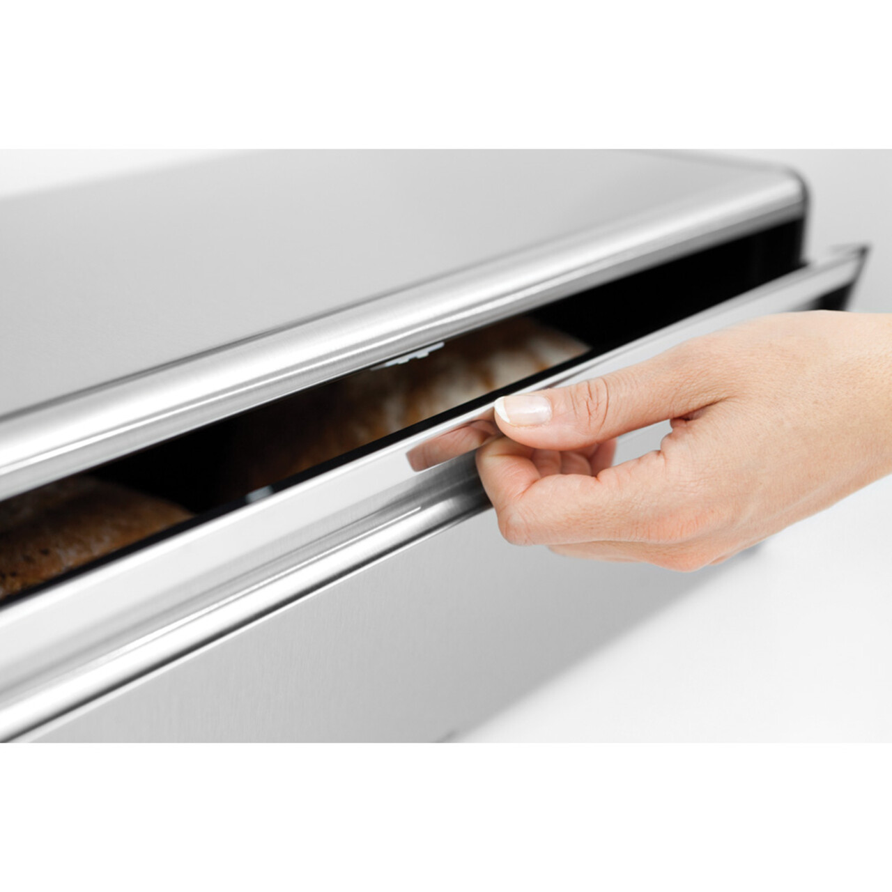 Cutie pentru paine, Brabantia, Fall Front, 46.5x25x18.7 cm, otel, negru mat - imagine 5
