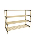 Organizator incaltaminte, Seowood, cu 4 rafturi, 56x28x62.5 cm, lemn solid, natur