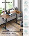 Birou electric cu inaltime ajustabila, Songmics, 140x60x70-120 cm, PAL/otel, maro rustic