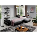 Coltar extensibil dreapta 4 locuri ELTAP, Ov36, Ottavio, 275x180x85 cm, lemn/poliester, gri inchis/gri