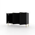 Comoda ADRK, Tili 3D, 124.5x40.8x73.9 cm, PAL laminat, negru