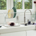 Scurgator de vase cu suport tacamuri, pliabil, Brabantia, SinkSide, 37x33x31.5 cm, aluminiu, gri deschis