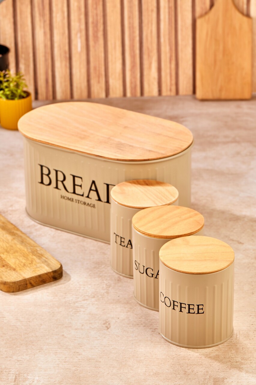 Set recipiente depozitare, Hermia, 289ALV1119, Dimensiune: 10 x 11 x 10 cm (3 bucăți), Maro - imagine 3