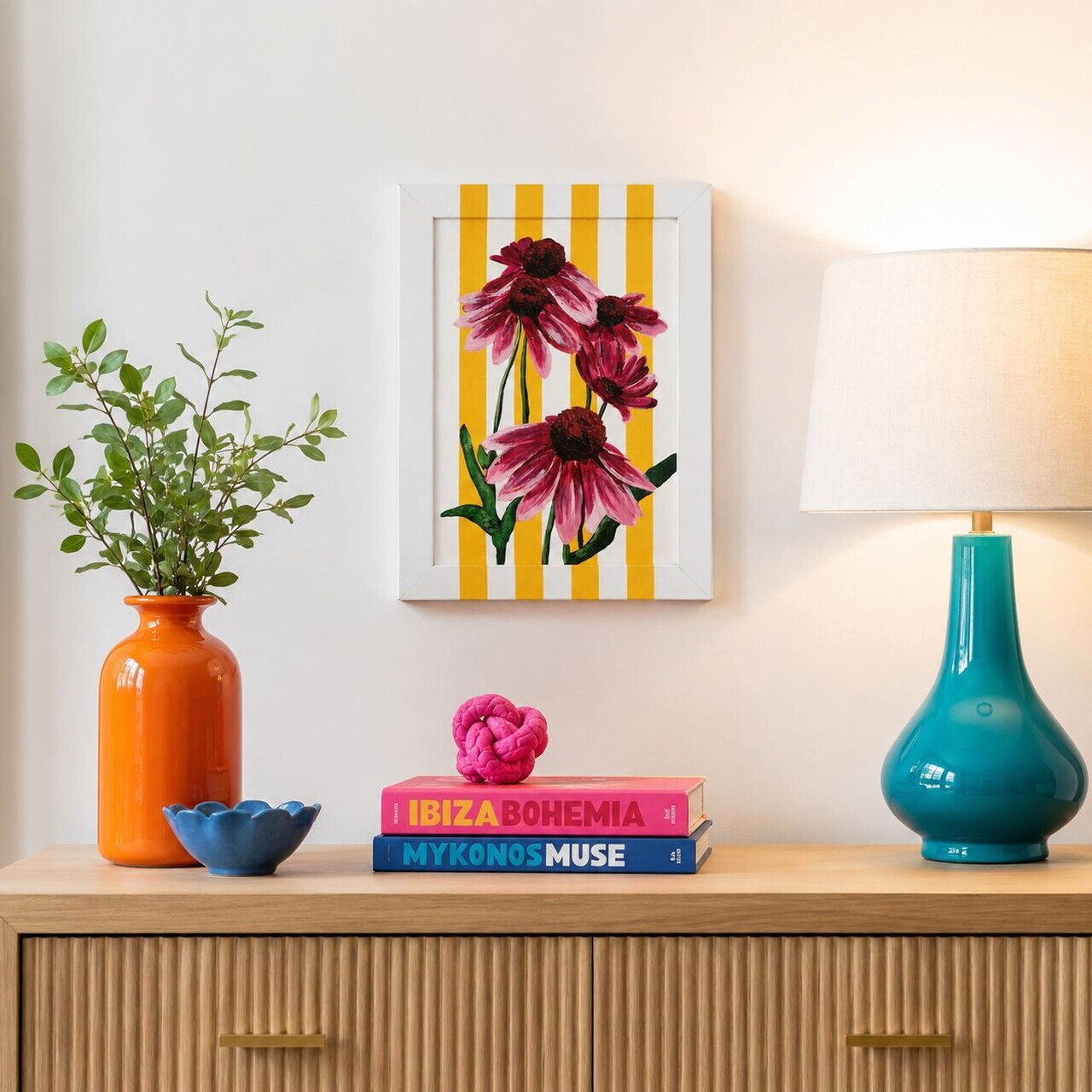Tablou decorativ, YBC11862, Canvas, Rama din lemn (grosime 3 cm), Multicolor — imaginea 2