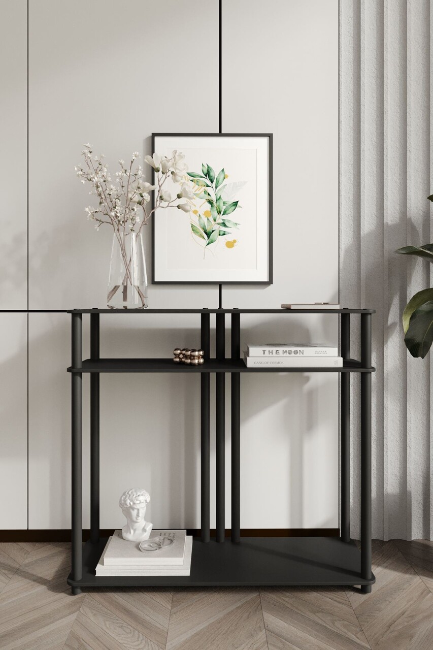 Dulap, Hanah Home, Garcia, 90x30x84 cm, MDF , Negru - view 2