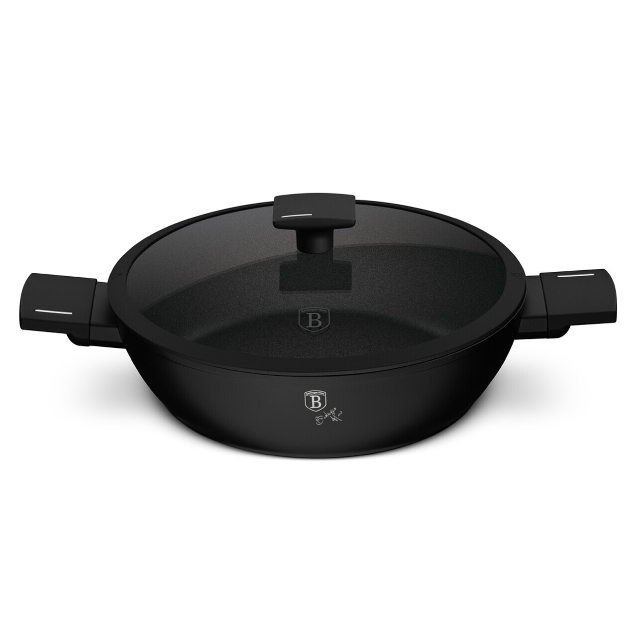 Oala cu capac Berlinger Haus, Matte Black, 28 cm, 3.8 L, aluminiu forjat, negru - imagine 3