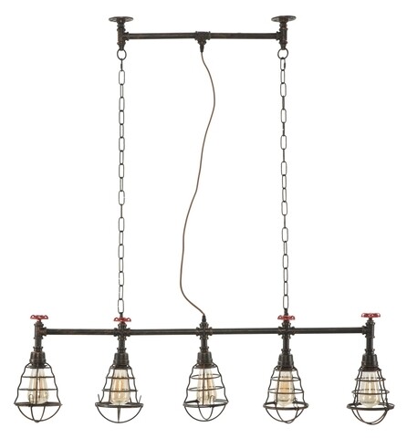 Lustra Manhattan 5, Mauro Ferretti, 114 x 14 x 32 cm, 5 x E27, 20W, fier