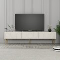 Comoda TV, Hommy Craft, Lyon 43, 180x43x35 cm, PAL, Crem / Aur