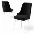 Set de scaune, Charlotte, Pare, Metal, Alb/Negru