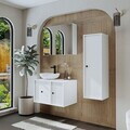Set Dulap de Baie cu Chiuvetă și Oglindă (3 Piese), Hanah Home, 2545, MDF, Alb