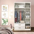 Dulap pentru haine, Rabi, Rb-050, 105x180x52 cm, Alb mat