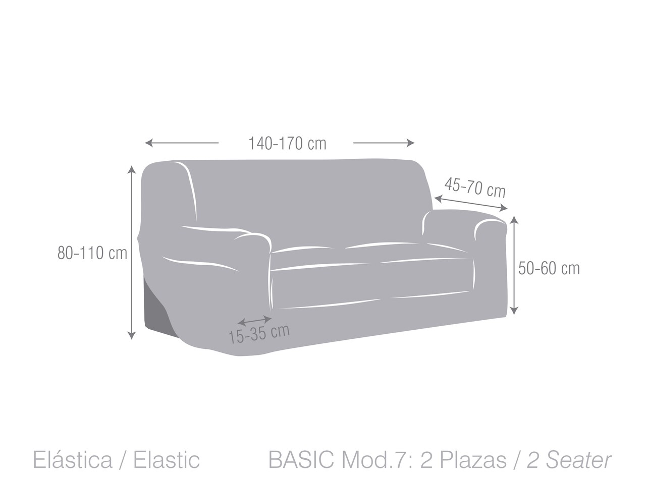 Husa canapea elastica bi-stretch, Ulises, 2 locuri, galben C/5 - 2 | YEO