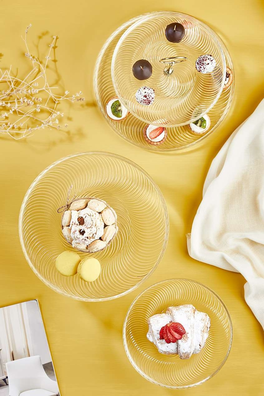 Set servire alimente, Hermia, 337GLZ1158, Suport: 28 cm (1 bucată), Transparent - view 3