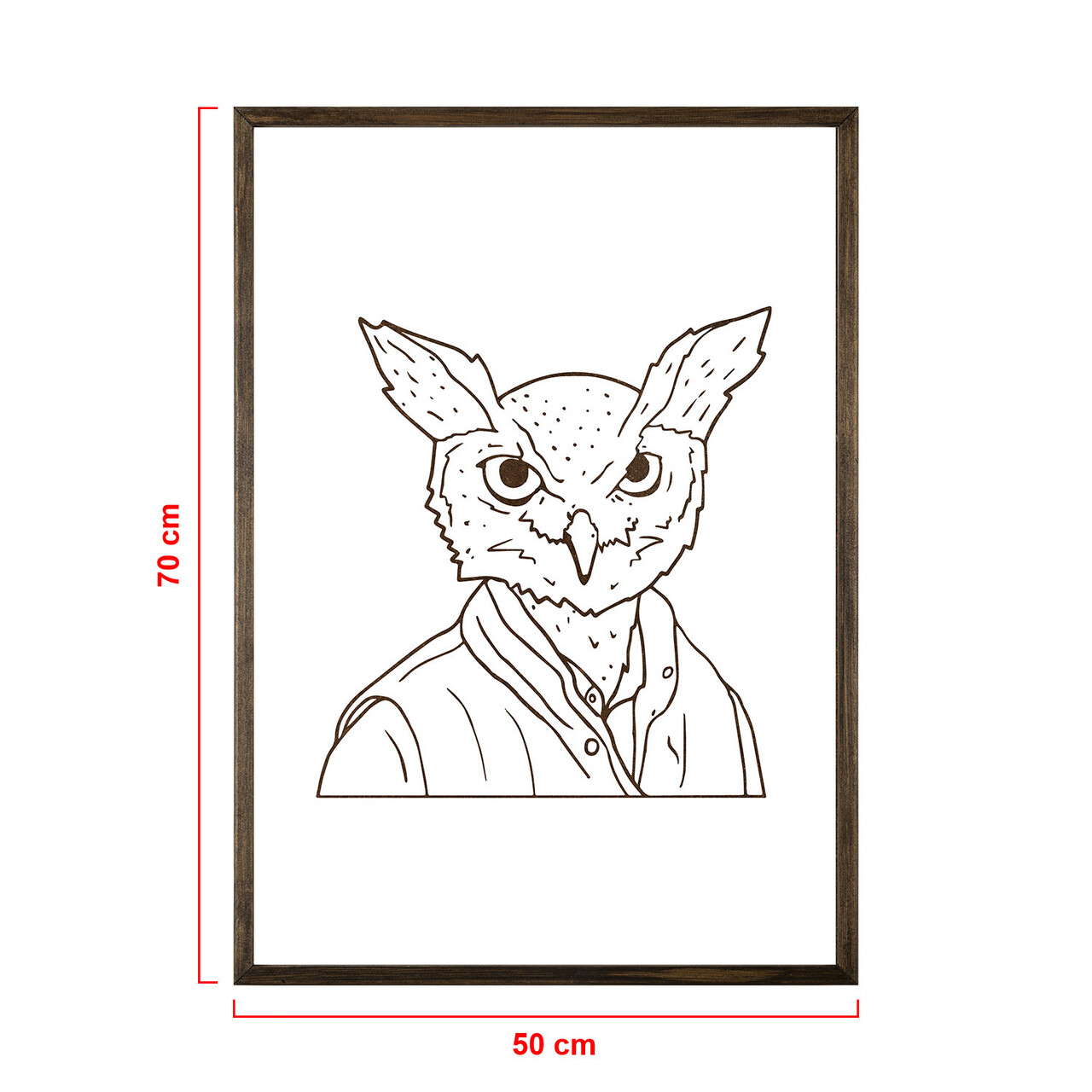 Tablou decorativ, TD166, Lemn, Desenat manual, Natural