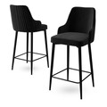 Set scaune  de bar 4 piese, Charlotte, Enox, Metal, Negru