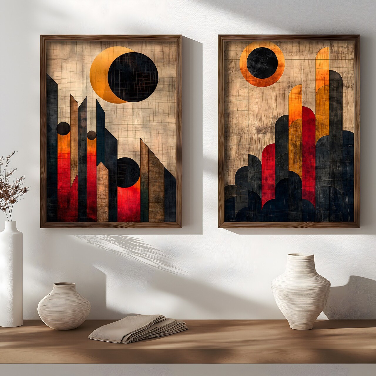 Set 2 tablouri decorative, HUM111, Cadru: 100% MOLID, Multicolor - view 2