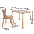 Set masa si scaun pentru copii, Rosewood, BLTYZ-AKTV060, Stejar