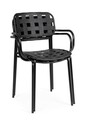 Scaun pentru gradina Clover, Bizzotto, 52x54x80 cm, otel tratat pentru exterior, negru