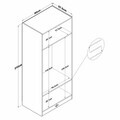 Dulap pentru haine, Hanah Home, BA289, 90x210x57.5 cm, Gresie