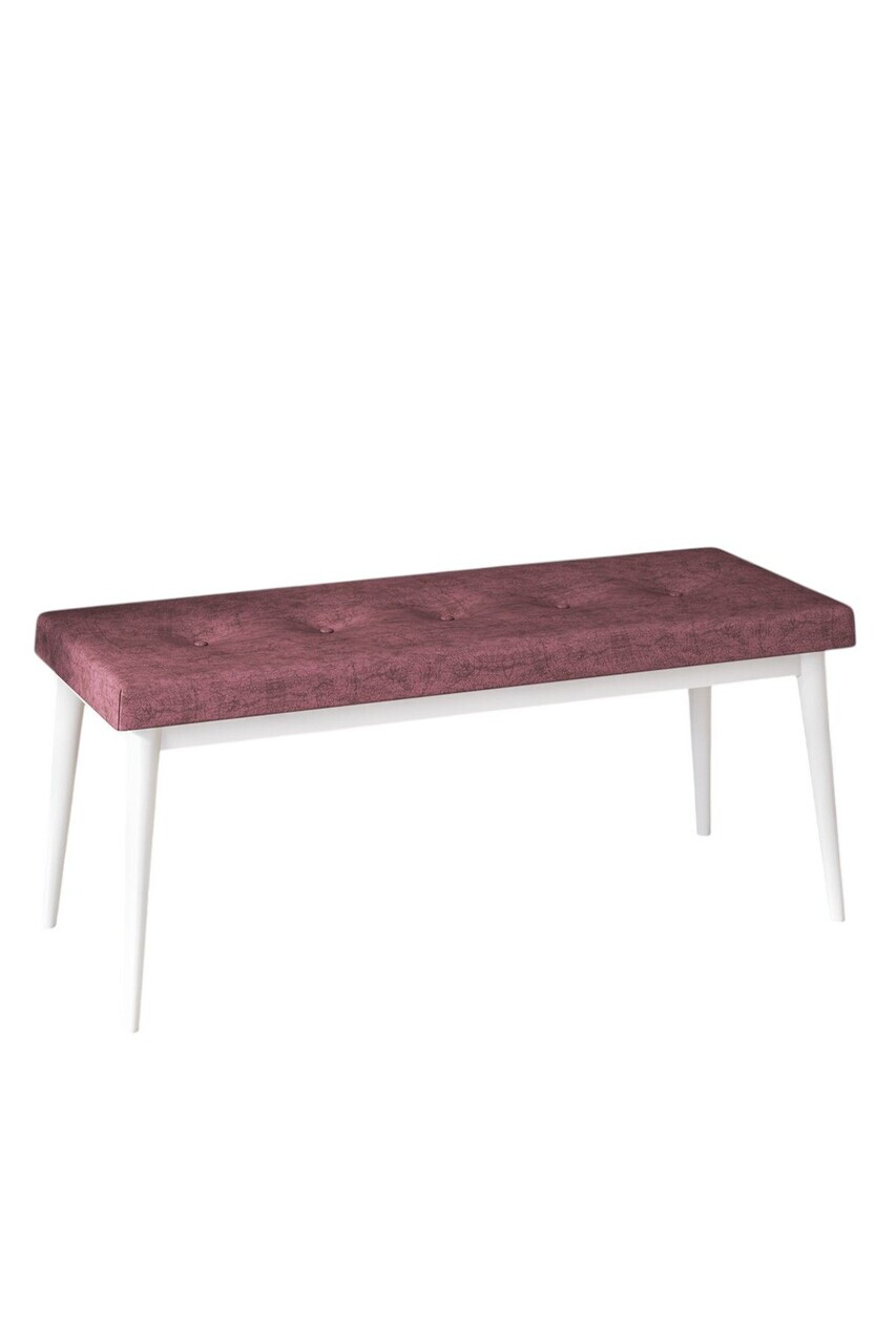 Banca, Hanah Home, Pera Bench, Trandafir praf / Alb — imaginea 2