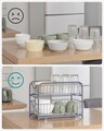Organizator de bucatarie cu 2 cosuri glisante, Vasagle, 36x21x25.5-31.5 cm, otel, argintiu