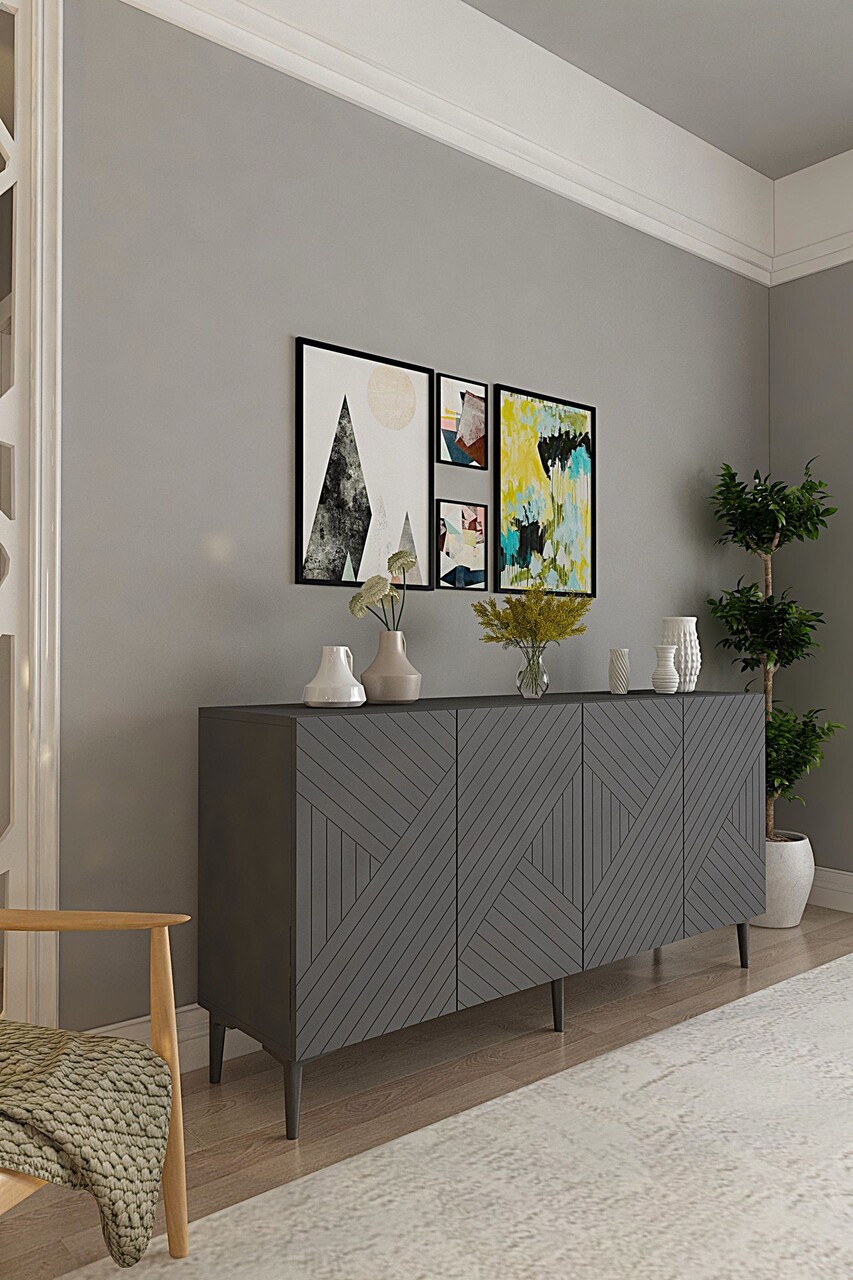 Consola, Hanah Home, Ferro 150, 150x75x32 cm, Antracit - view 2