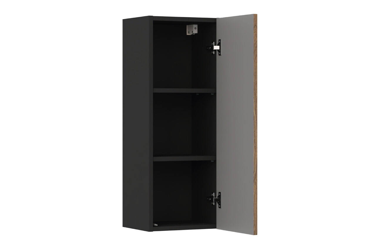 Dulap semi-coloana cu 1 usa, cu fixare pe perete, Talia Casella, Comad, 30x18.5x80 cm, MDF/PAL laminat, stejar casella/negru mat — imaginea 3