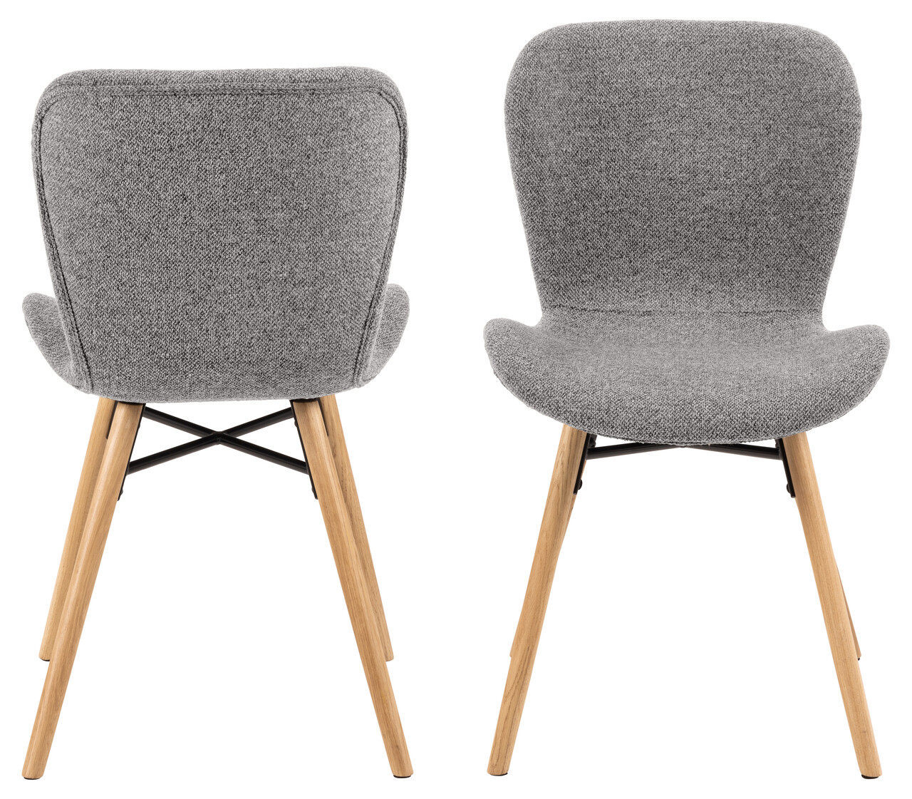 Scaun Batilda -A1, Actona, 47x53x82.5 cm, tesatura Boucle/lemn de stejar, gri - view 9