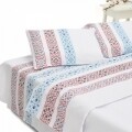 Lenjerie de pat dubla Traditional Blue, Heinner Home, 4 piese,  200 x 220 cm, 100% bumbac, albastru si alb