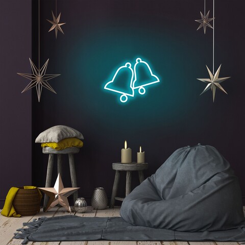 Lampa de perete Bells, Neon Graph, 30x24x2 cm, albastru mezoni.ro