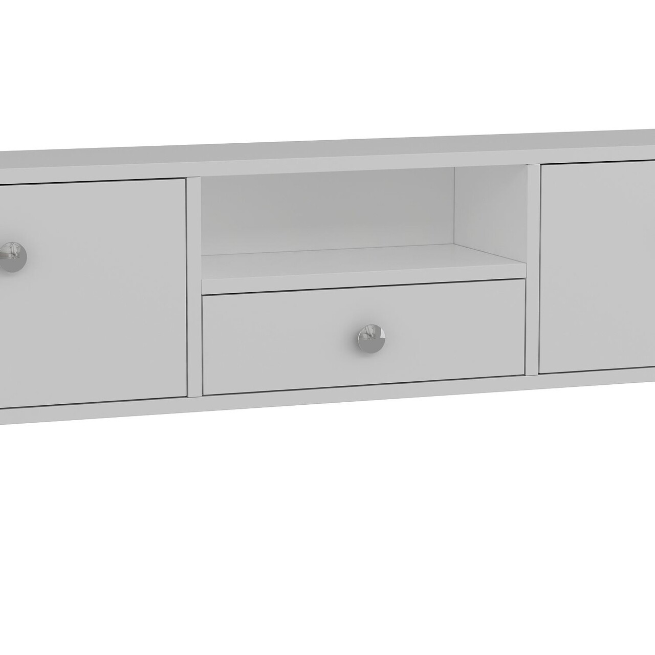 Comoda TV, Hanah Home, 1301-DROP-1, 140x30x30 cm, PAL , Alb / Argintiu - view 6