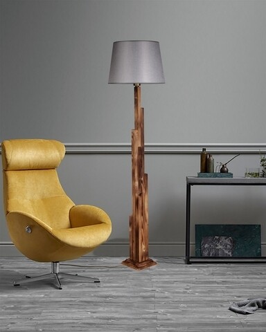Lampadar, Luin, 8300-3, E27, 60 W, lemn/textil Iluminat