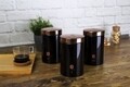 Set 3 recipiente pentru ceai, zahar si cafea, Berlinger, Black Rose Collection, aluminiu/inox, negru