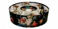 Set 6 cesti cu farfurie Bouquet, Duo, 250 ml, portelan, negru
