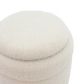Taburet cu spatiu depozitare Dazzle, Pakoworld, 36x36x44 cm, tesatura boucle/MDF, crem/auriu