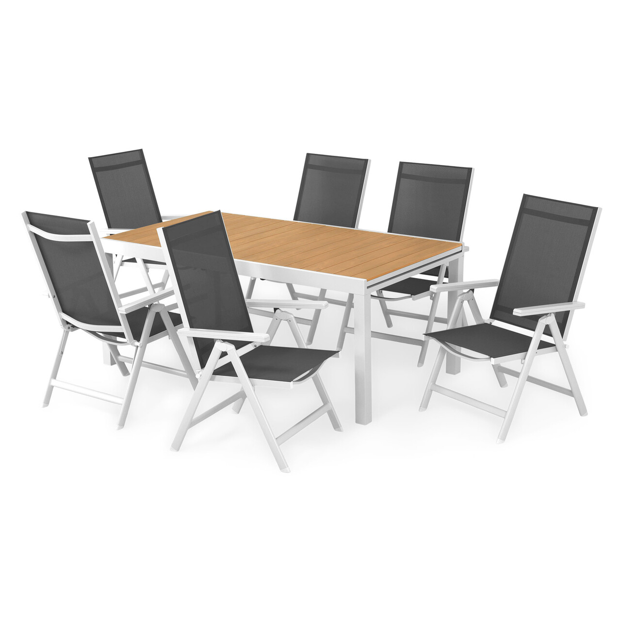 Set masa + 6 scaune Calobra, 180/240x100x74 cm, aluminiu, multicolor - 2 | YEO
