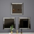 Set 3 oglinzi decorative, Siam, Otto, MDF , Argintiu