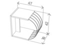 Masuta de cafea Rafevi Case Side, 47 x 30 x 42 cm, PAL/metal, alb/galben