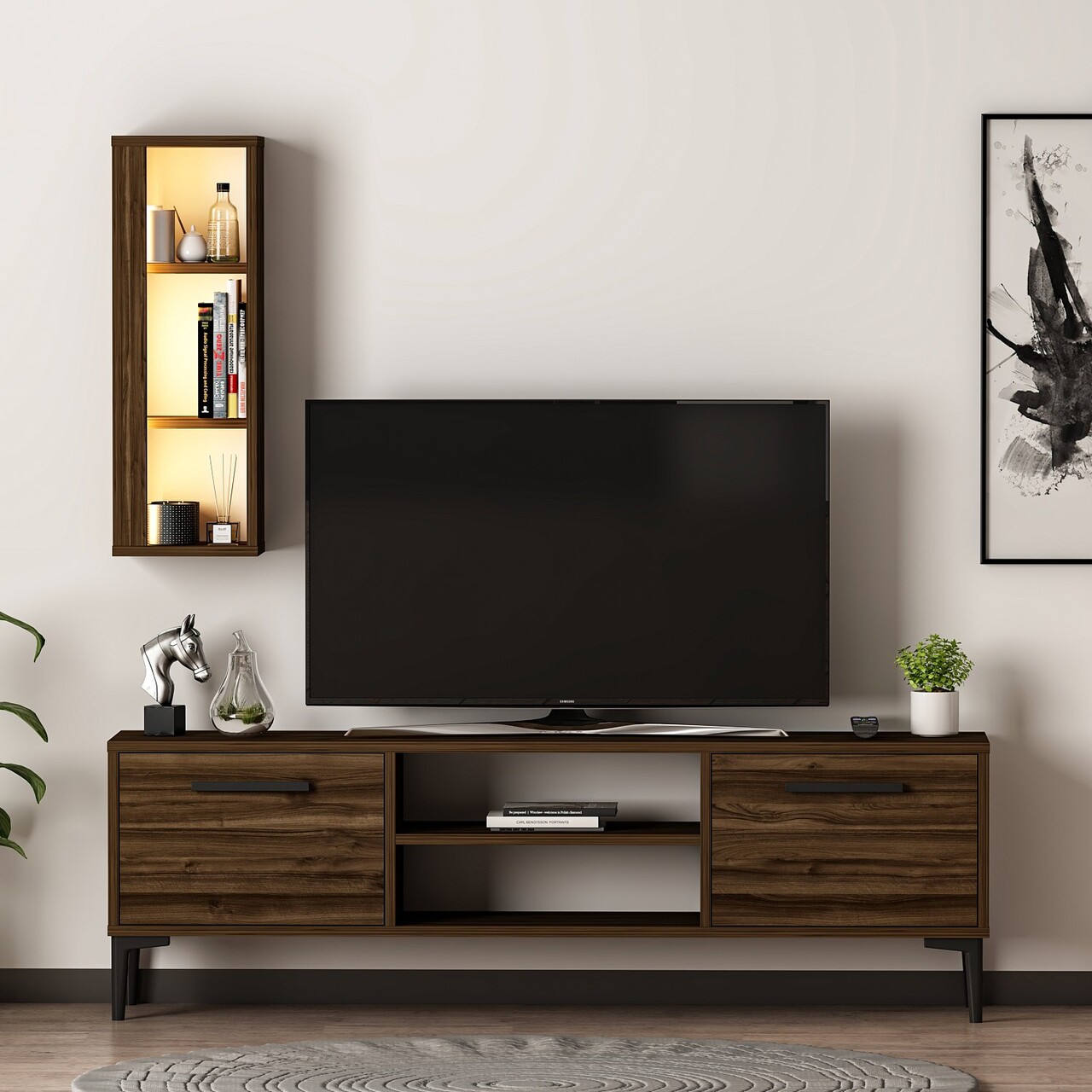 Comoda TV, Inarch, Bien, 150x48x29.6 cm, PAL, Maro - 1 | YEO