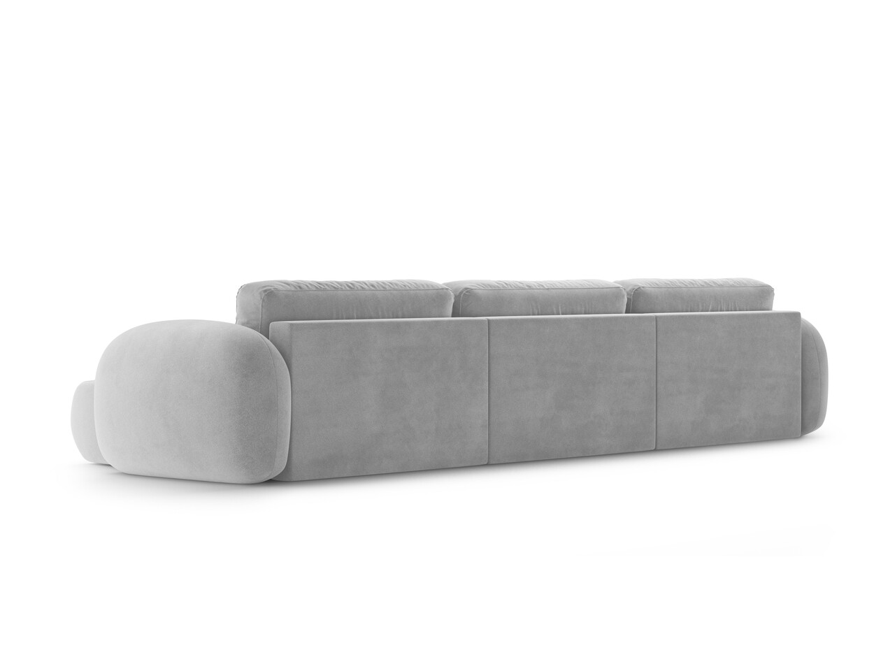Coltar panoramic extensibil 5 locuri, Tonale, Cosmopolitan Design, 362x149x88 cm, catifea, gri