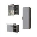 Set Dulap de Baie cu Chiuvetă și Oglindă (3 Piese), Hanah Home, 2933, PAL MELAMINAT, Frasin