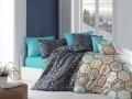 Lenjerie de pat dubla, 4 piese, amestec bumbac Nazenin Home, Sherry, multicolora