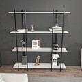 Corp biblioteca, Zena Home, Moss, 160x180x29.6 cm, PAL, Alb/Negru