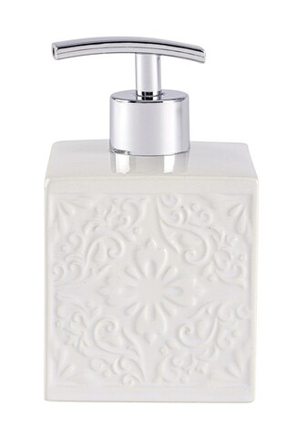 Dozator sapun lichid, wenko, cordoba, 8.5 x 8.5 x 13 cm, 500 ml, ceramica, alb