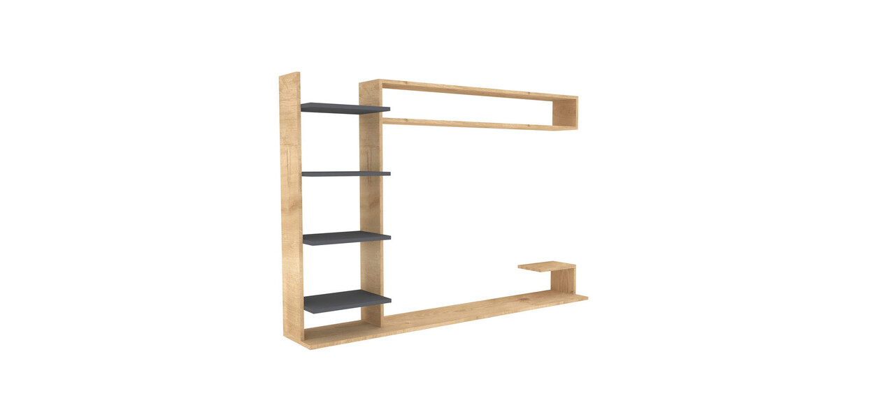 Comoda TV, Hanah Home, Noble, 180x121.8x29.6 cm, Safir / Antracit - imagine 3