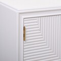 Comoda TV Creaciones Meng, 121x40.5x61.5 cm, MDF, alb/auriu