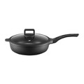 Tigaie adanca cu capac Enzo, Ambition, 28 cm, 4 L, aluminiu, negru