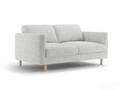 Canapea 2 locuri, Eden, Micadoni, 146x92x90 cm, tesatura structurata, gri deschis melanj