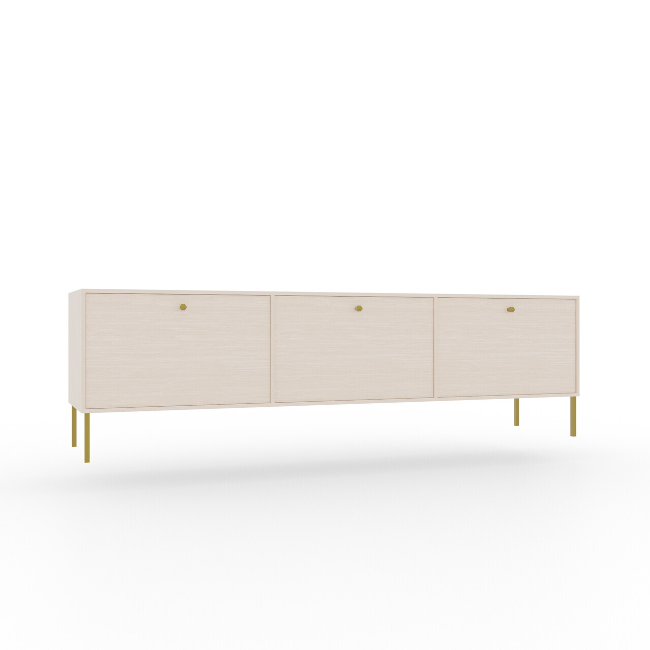 Comoda TV ADRK, Tili 3D, 180x40.8x50 cm, PAL laminat, bej — imaginea 2